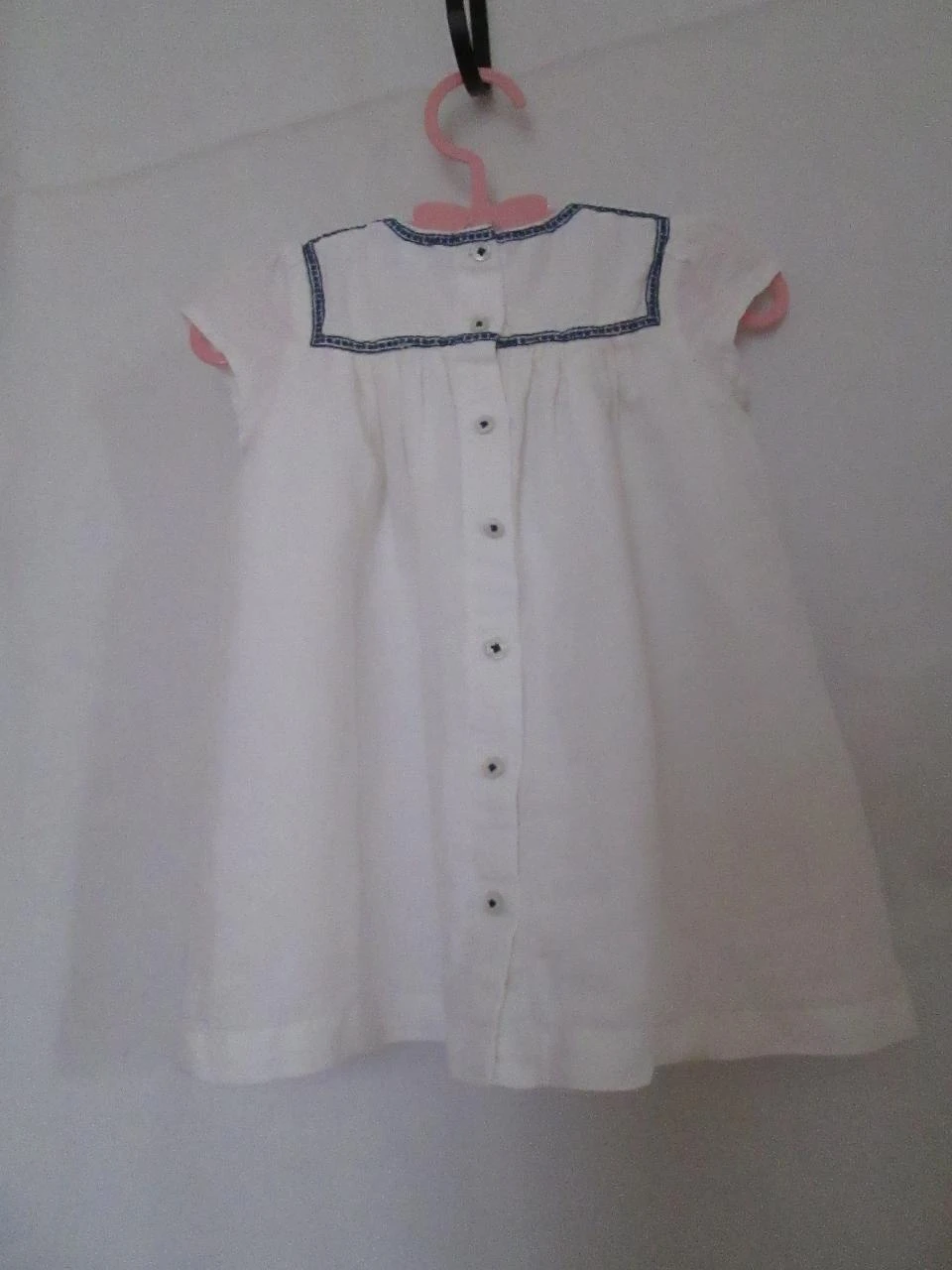 Robe blanche broderie bleue Bout'chou – photo 3